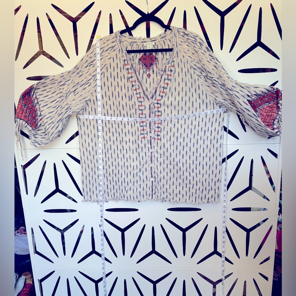 Sundance XXL Patterned Women's Top with Embroidered Accents